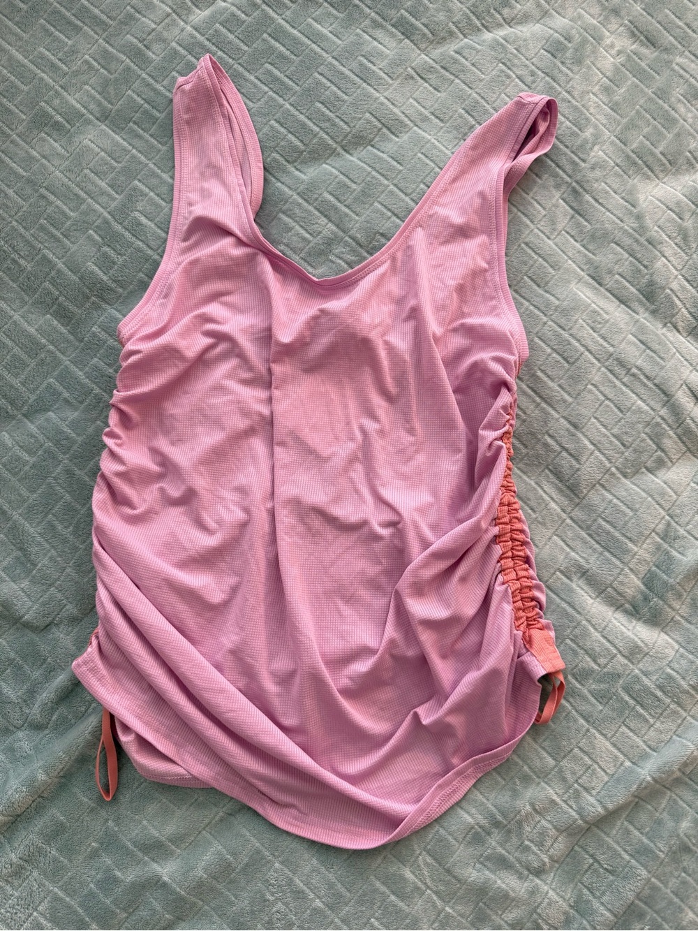 Fabletics Pink Ruched Side Tank Top